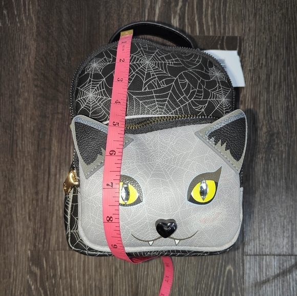 NWT Betsey Johnson Cat Vampire Spider Web Mini Backpack - Picture 13 of 16